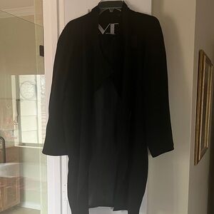 Mycra Pac Black Long Sleeve Draped Open Front Coat